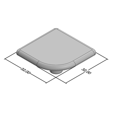 60-220-2 MODULAR SOLUTIONS POLYAMIDE PART END CAP 32MM X 32MM ROUND CORNER LIGHT GRAY